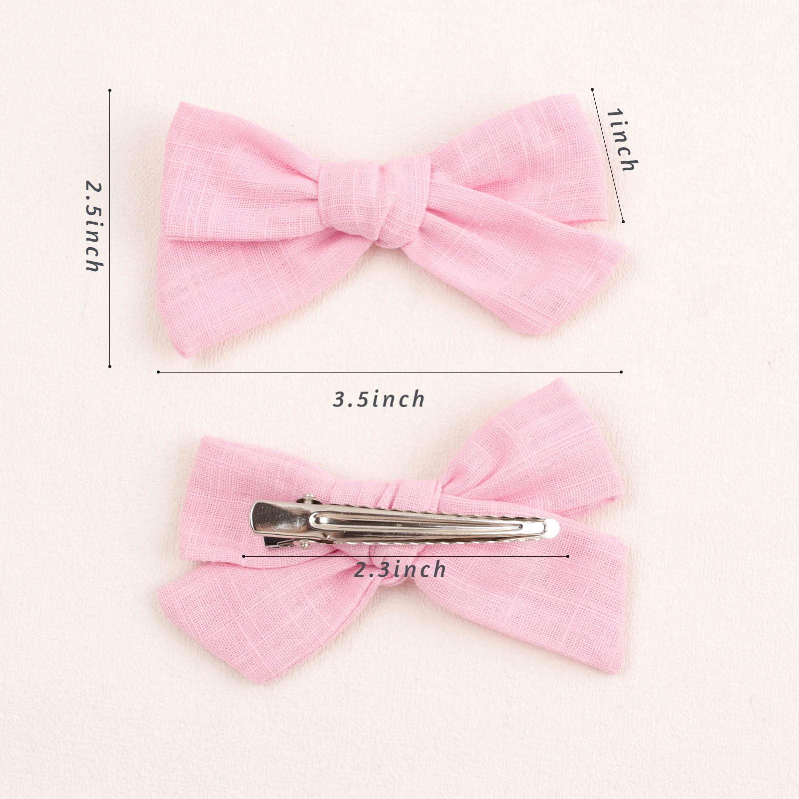 40Pcs 3.5 Inch Neutral Linen Hair Bows Clips for Baby Girls - Double Bun Ponytail Bow Hair Barrettes Accessories for Infants Toddlers & Kids (20 Pairs) - Perfect for Birthday Parties, Photo Shoots & Daily Outfits