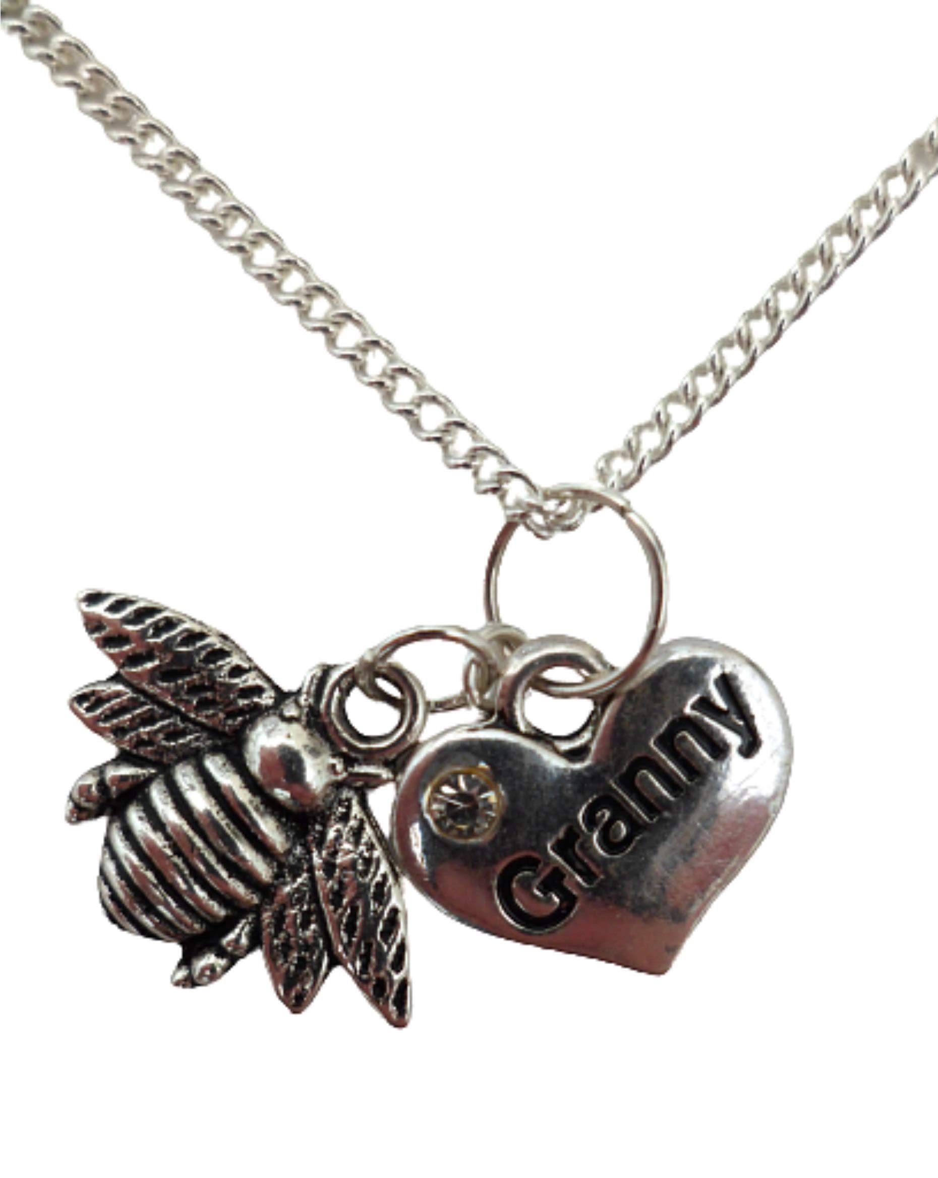 Silver Heart Bee Pendant Necklace for Women - Elegant Jewelry Gift