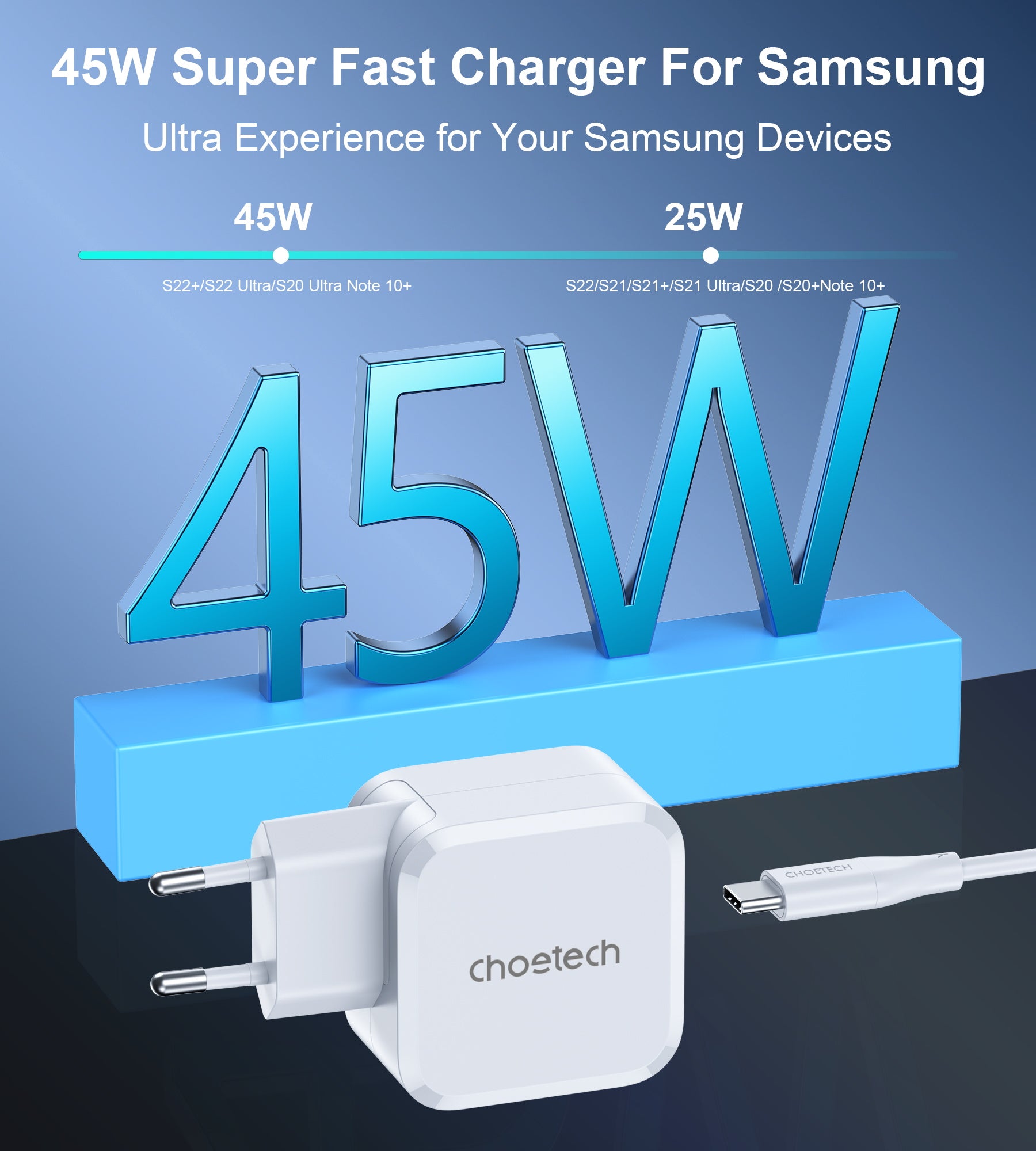 45W USB C Wall Charger with PD Fast Charging - Compact & Powerful USB-C Charger for iPhone 15/14/13, Samsung Galaxy, iPad, MacBook & More - Perfect for Travel, Home & Office Use