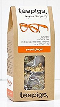 Teapigs Sweet Ginger Tea - 15 Herbal Tea Bags | Natural & Spicy Ginger Flavor | Perfect for Relaxation, Digestion & Cold Relief