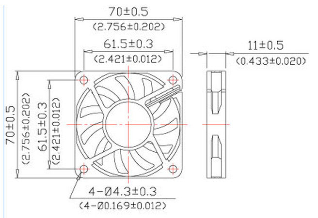 Evercool 70x70x10mm 12V DC Ball Bearing Medium Speed Cooling Fan - EC7010M12CA - Perfect for PC Case, Electronics Cooling, and DIY Projects