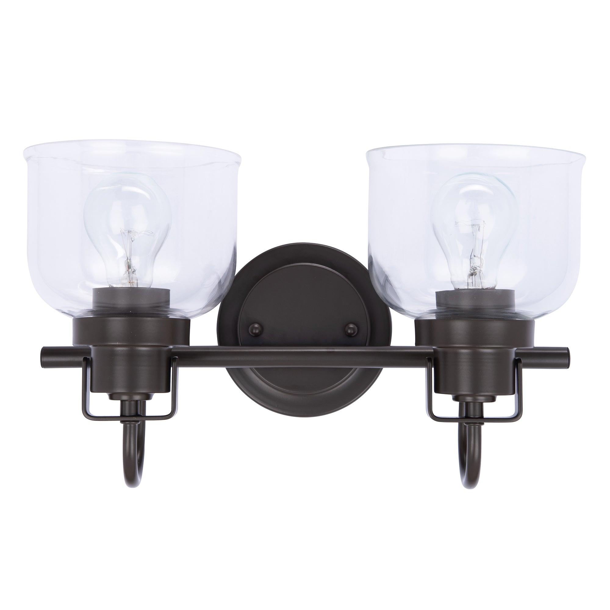 Brighton 2-Light Dark Bronze Dimmable Bathroom Vanity Light Fixture - Perfect for Modern Bathroom Makeovers & Spa-Like Ambience