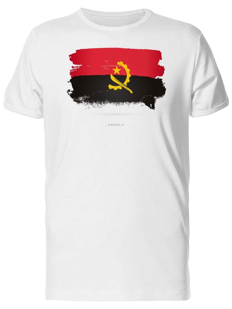 Smartprints Grunge Watercolor Angola Flag T-Shirt for Men - Patriotic Streetwear & Casual Outfit