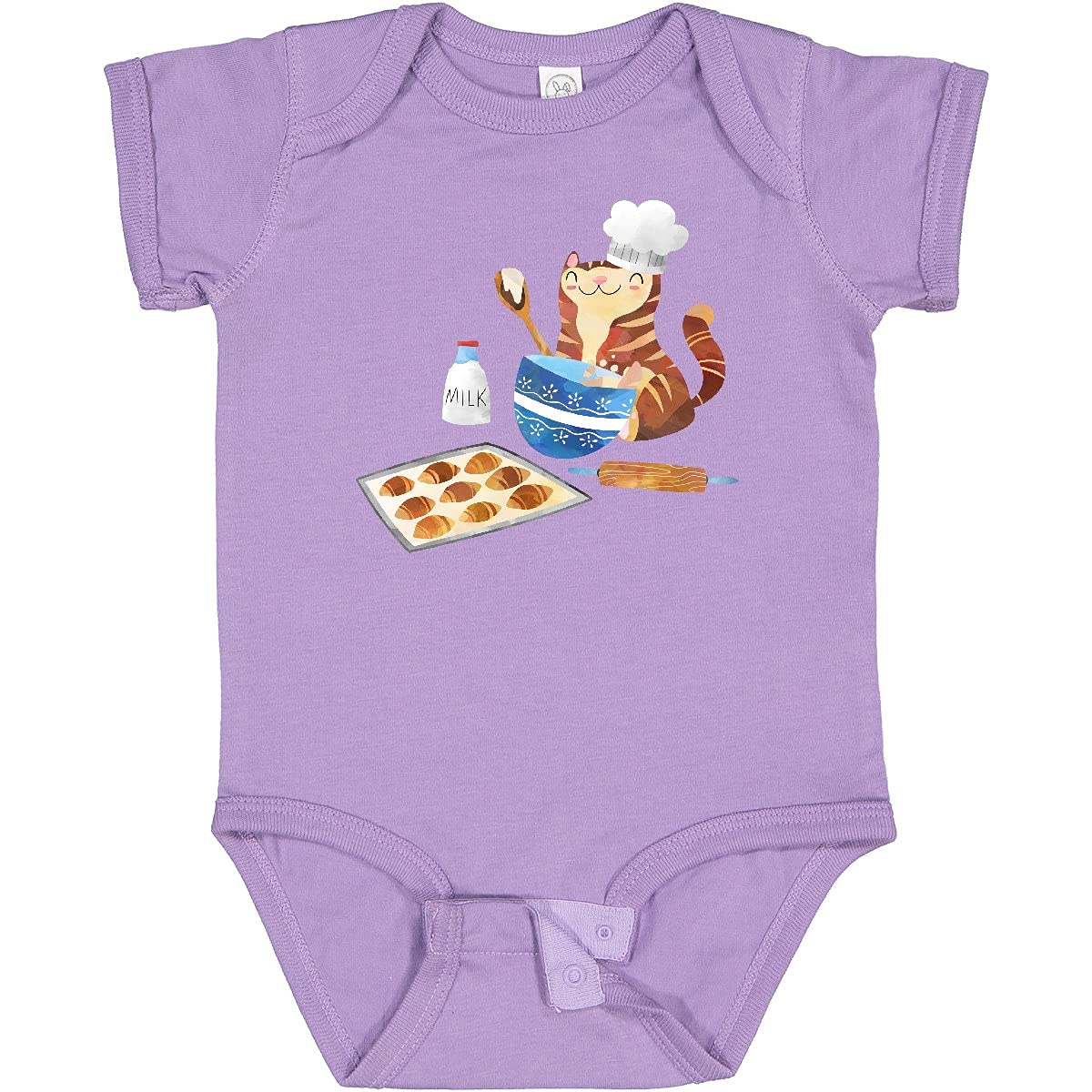 Baker Kitty in Hat Baby Bodysuit - Cute Baking Outfit for Infants