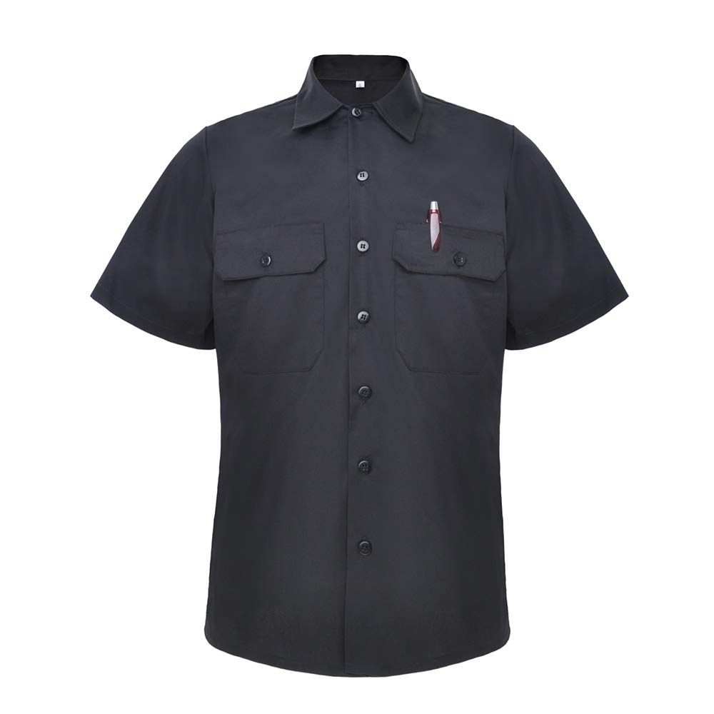 Custom Embroidered Work Shirts for Men & Women | Personalized Uniform with Logo | Heat Transfer & Embroidery Options | Black Workwear for Office, Restaurant & Construction | TopTie Professional Apparel