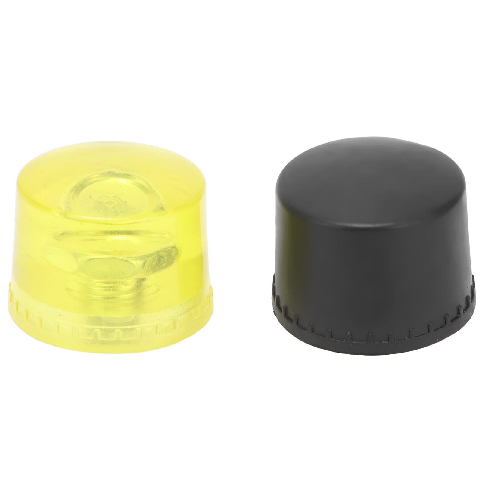 2-Pack Rubber Hammer Replacement Heads - 35mm Diameter Striking Tips for Mallet Accessories (Yellow & Black) - Ideal for Woodworking, Auto Repair & DIY Projects