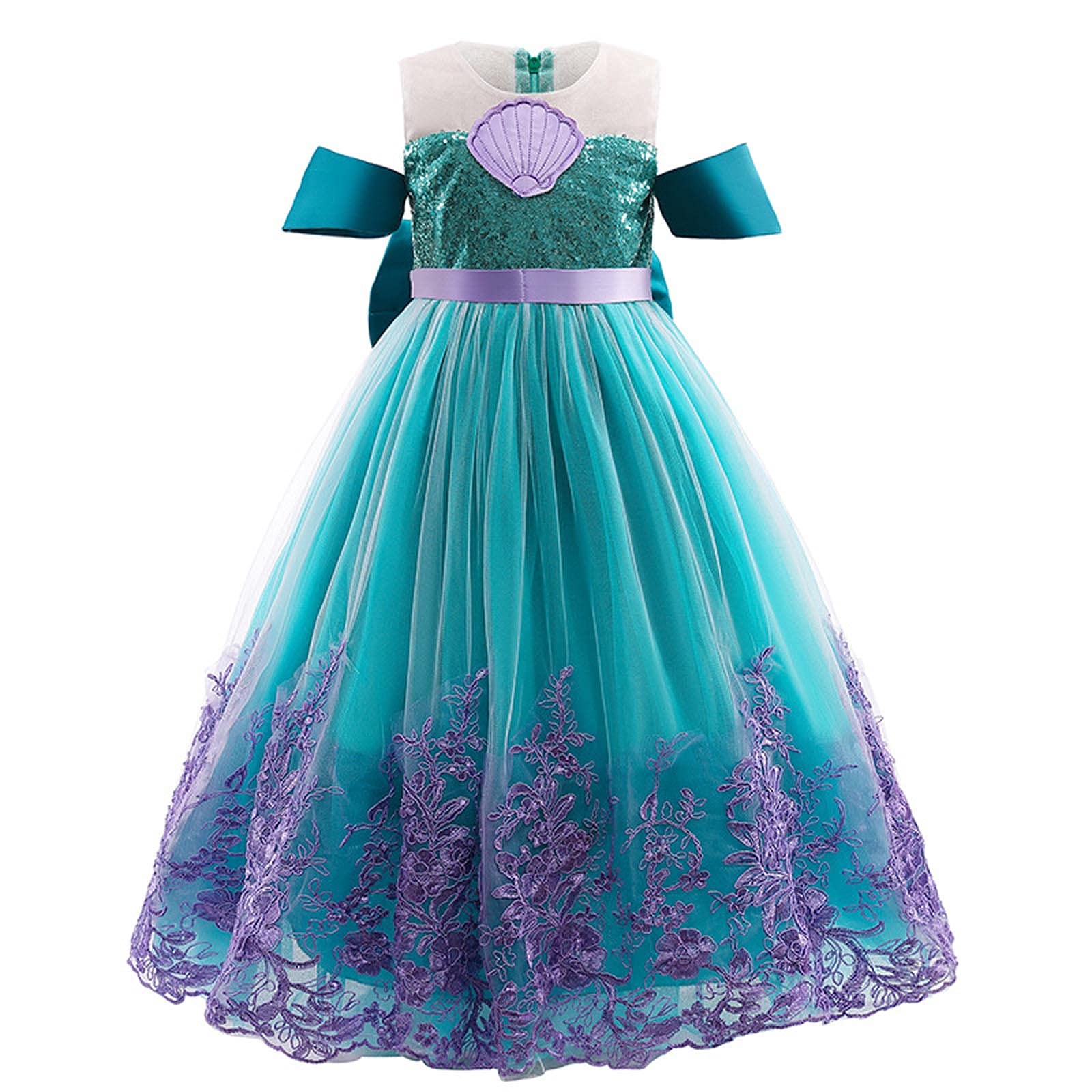 **Elegant Girls Embroidery Princess Pageant Dress for Wedding, Birthday Party & Formal Events – Floral Tulle Prom Gown for Special Occasions**