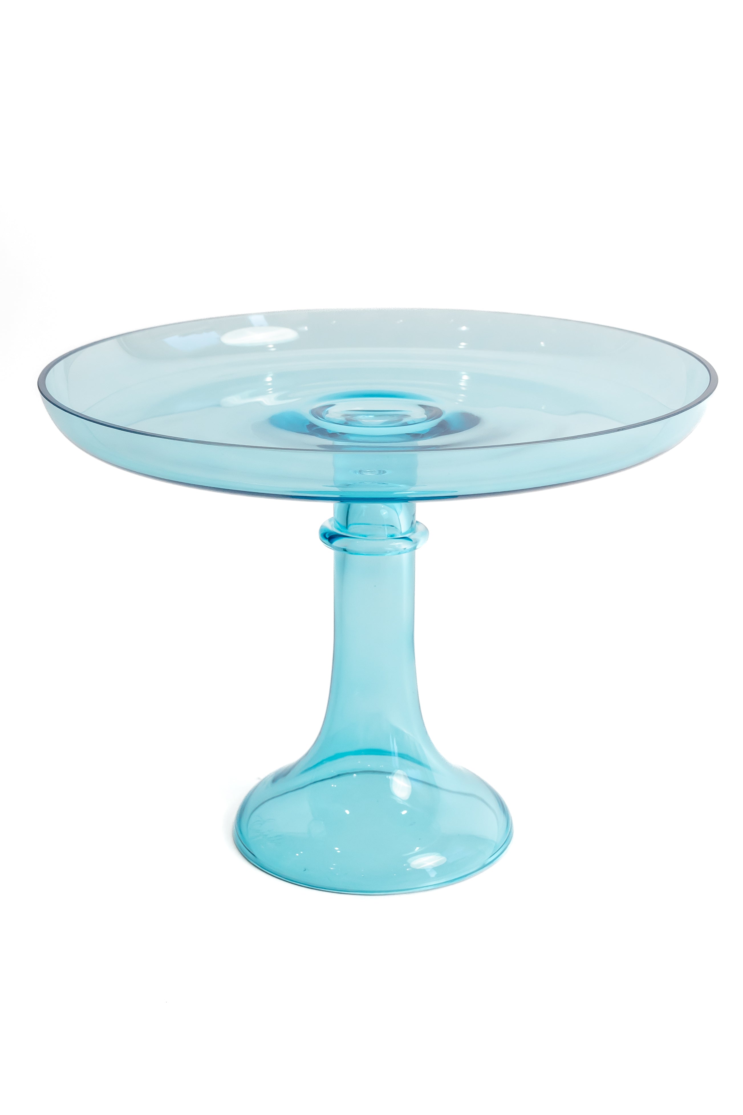 Estelle 12-Inch Glass Cake Stand - Ocean Blue Color, Elegant Dessert Display for Weddings, Birthdays & Parties, Sturdy & Stylish Serving Platter for Cakes, Cupcakes & Pastries
