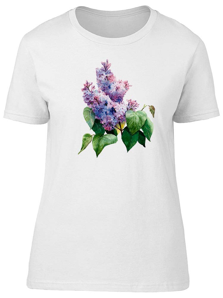 Smartprints Women's Watercolor Purple Lilac Flowers T-Shirt - Soft Casual Tee for Spring Outfits & Everyday Wear