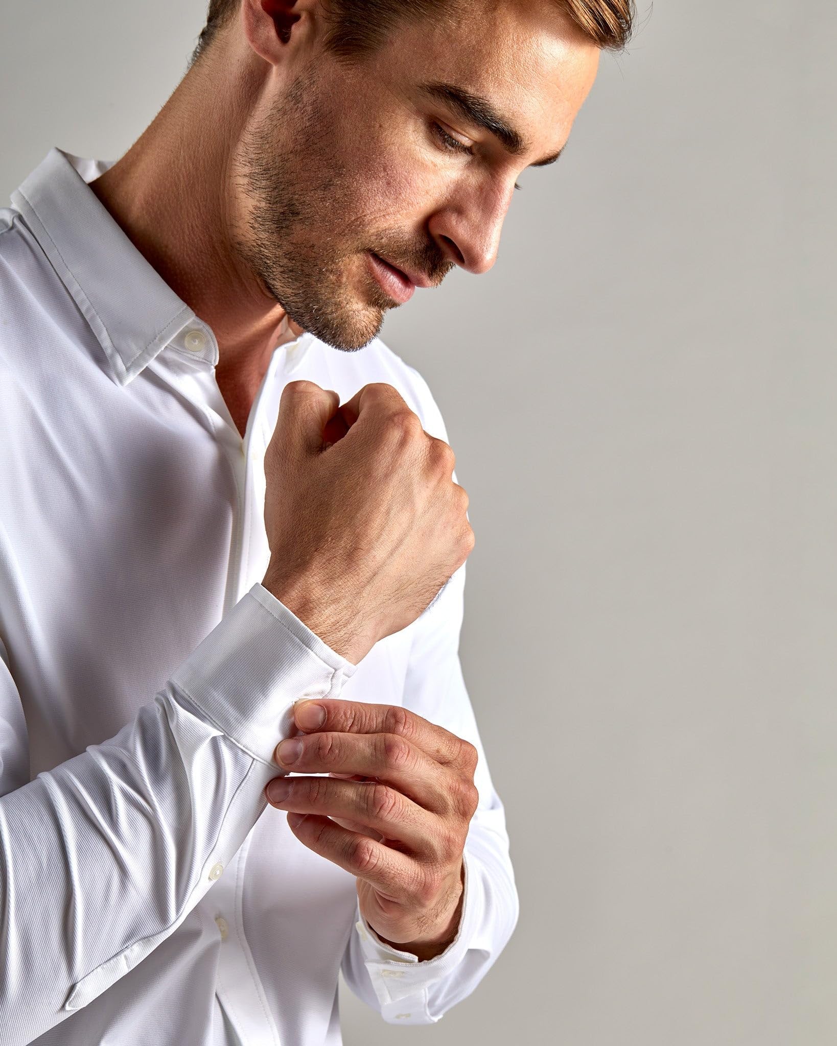 Rhone Men's Commuter Performance Dress Shirt - Wrinkle Resistant, Machine Washable, Classic Fit for Office & Business Travel | Professional Work Attire & Formal Occasions
