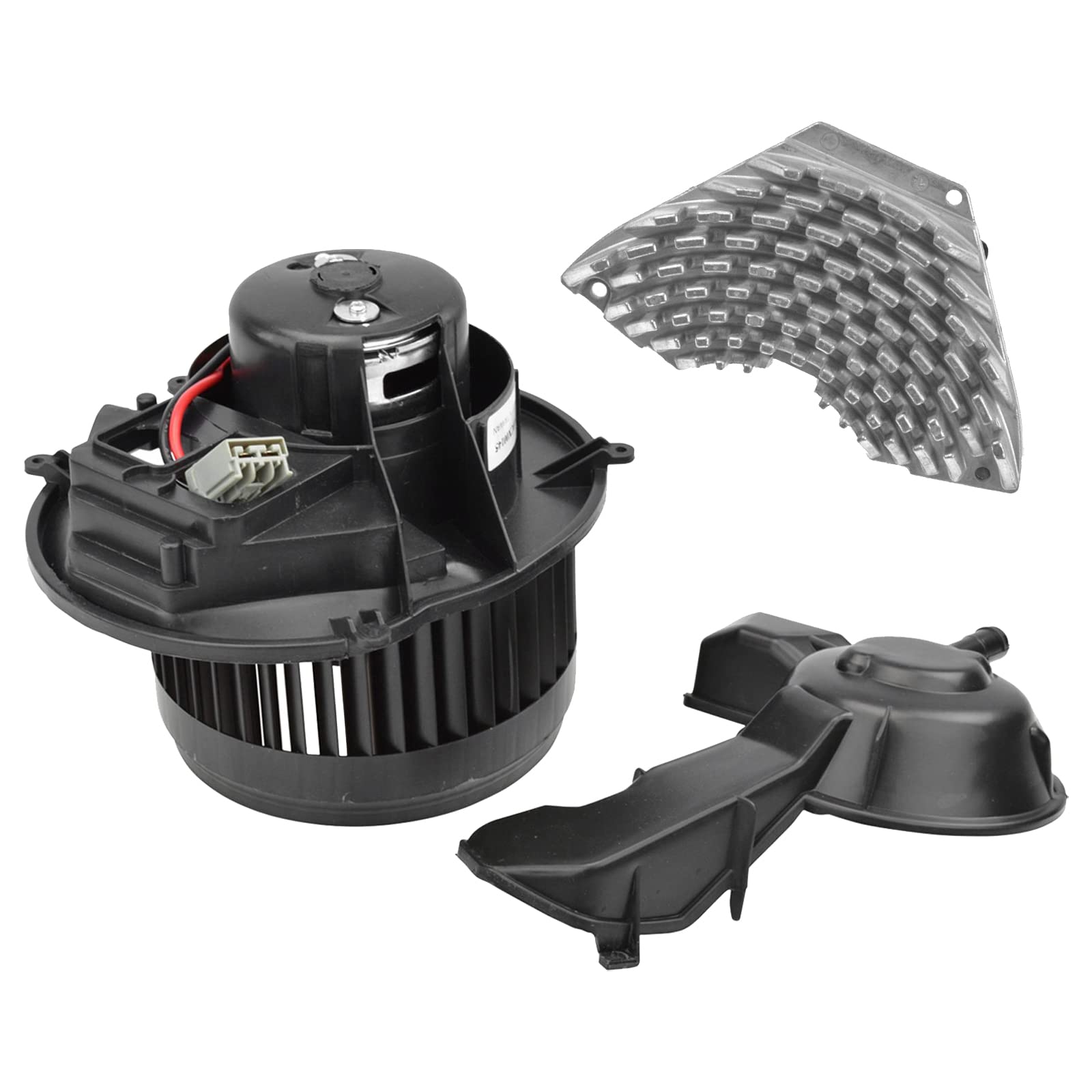 Volvo AC Heater Blower Motor with Fan Cage & Resistor Kit - Front Replacement Part for Volvo S60, S80, XC60, XC90 - Improve Cabin Airflow & Climate Control Performance