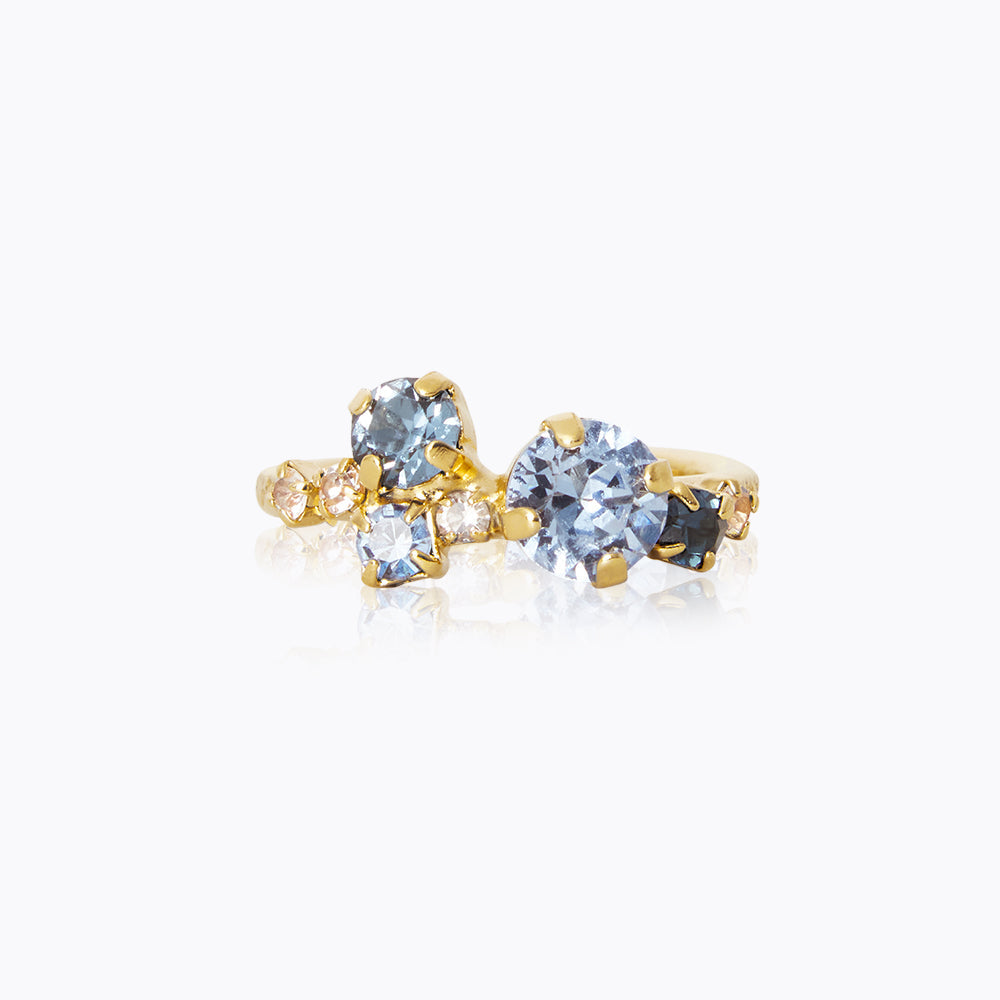 Stardust Ring with Blue Gemstone - Elegant Celestial Jewelry for Women | Perfect for Weddings, Anniversaries & Special Occasions
