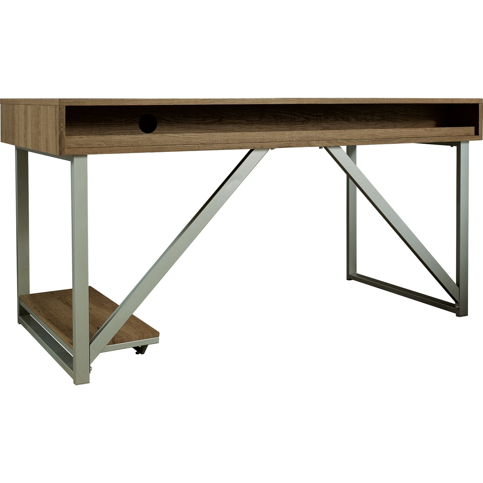 Barolli Modern Desk with Gunmetal Finish - Stylish Home Office Furniture for Work & Study | Perfect for Small Spaces & Minimalist Decor