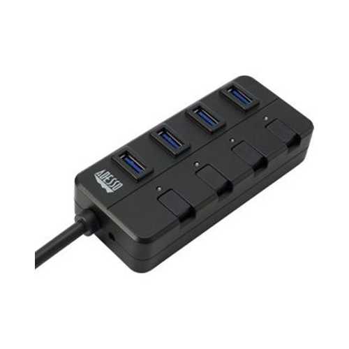4-Port USB 3.0 Hub with Fast Data Transfer - High-Speed USB Splitter for Laptop, PC, MacBook - Perfect for Home Office, Gaming & Multi-Device Charging