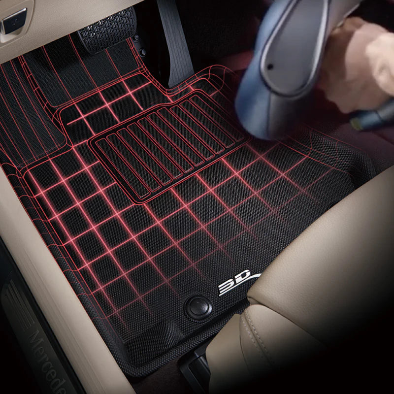3D MAXpider ACE Kagu 2nd Row Custom Fit Floor Mats for 2022-2025 Jeep Wagoneer (7-Seater) - Black, All-Weather Protection, Non-Slip Design - Perfect for Family Road Trips & Off-Road Adventures