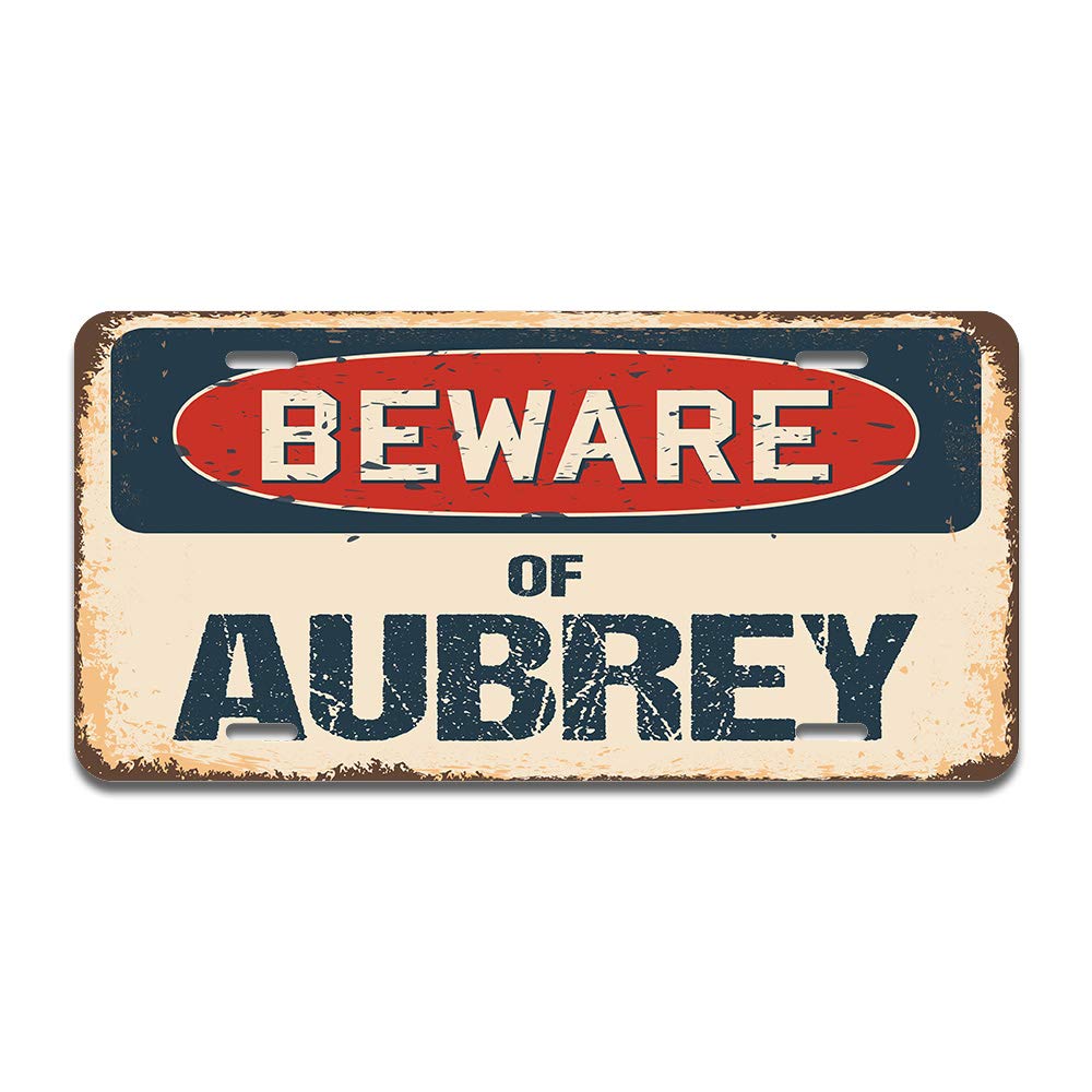 SignMission Beware of Aubrey Aluminum License Plate 12