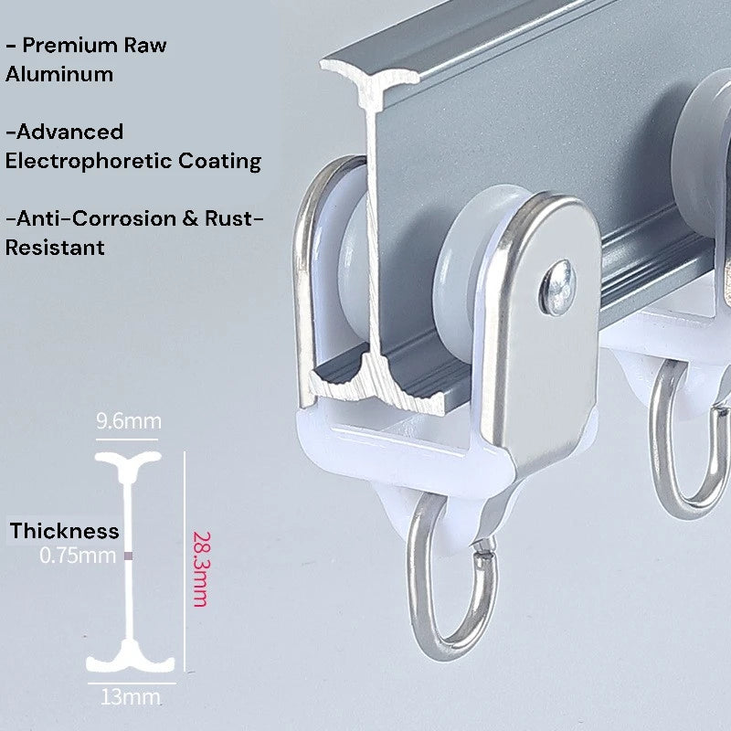 Flexible Curved Curtain Track - Bendable & Adjustable for Bay Windows - Perfect for Living Rooms, Bedrooms & Drapes Installation