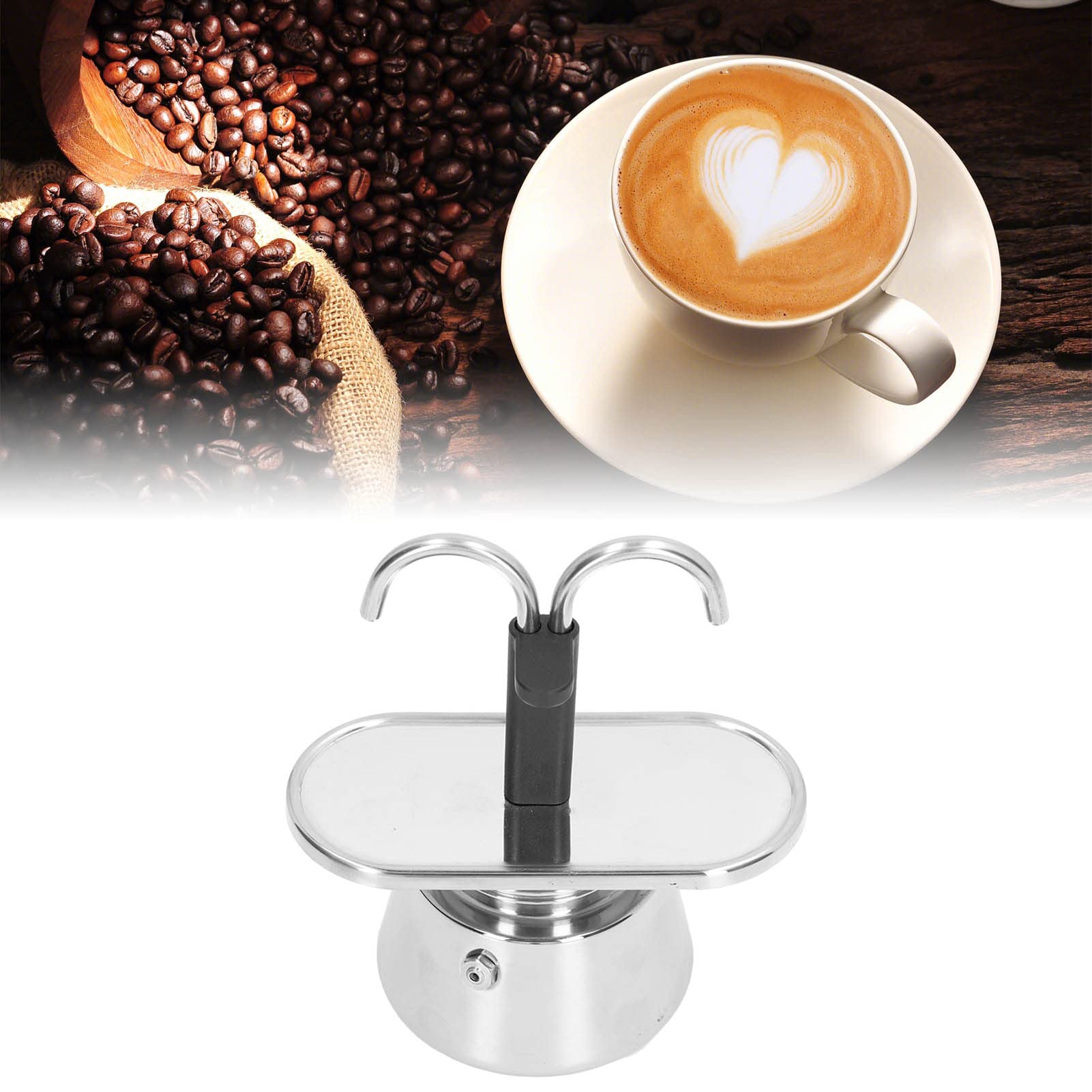 Premium Stainless Steel Moka Pot - 3 Cup Italian Stovetop Espresso Maker for Strong Coffee - Perfect for Home, Office & Camping Use