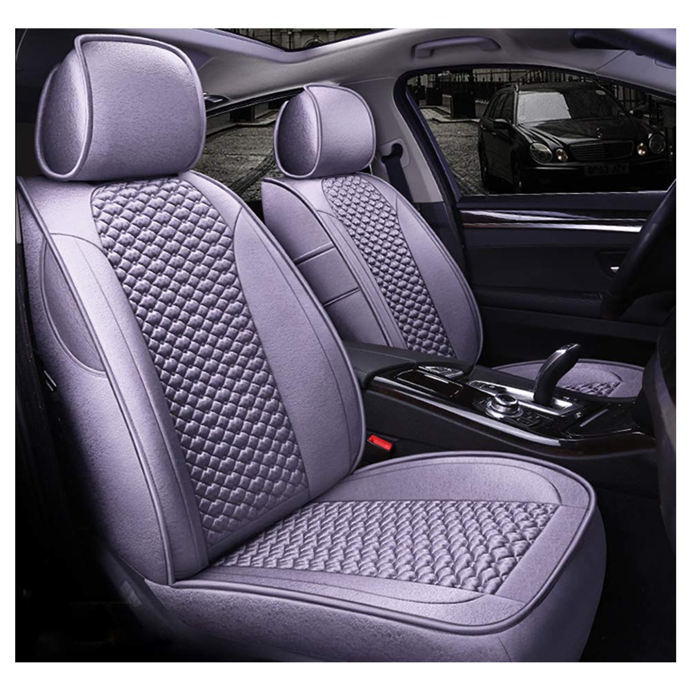 Premium Luxury Full Set Car Seat Covers (Front + Rear) for Cadillac ATS-L XTS CTS SRX ATS - All-Season Auto Fabric Interior Accessories in Purple - Perfect for Daily Commute & Road Trips