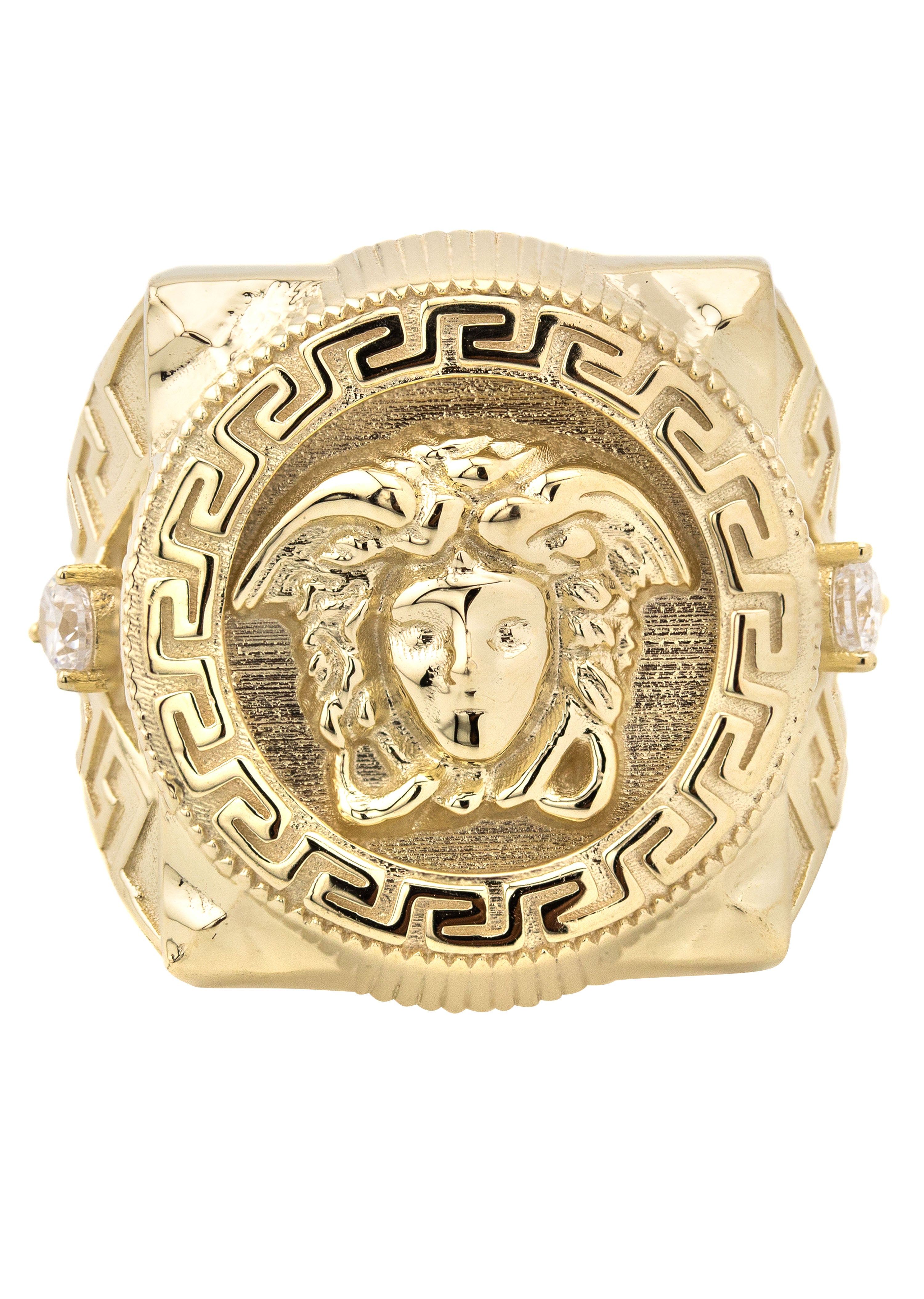 10K Gold Medusa Pinky Ring for Men - 10 Grams Solid Gold Statement Ring | Perfect for Gifts, Parties, and Fashion Accessories