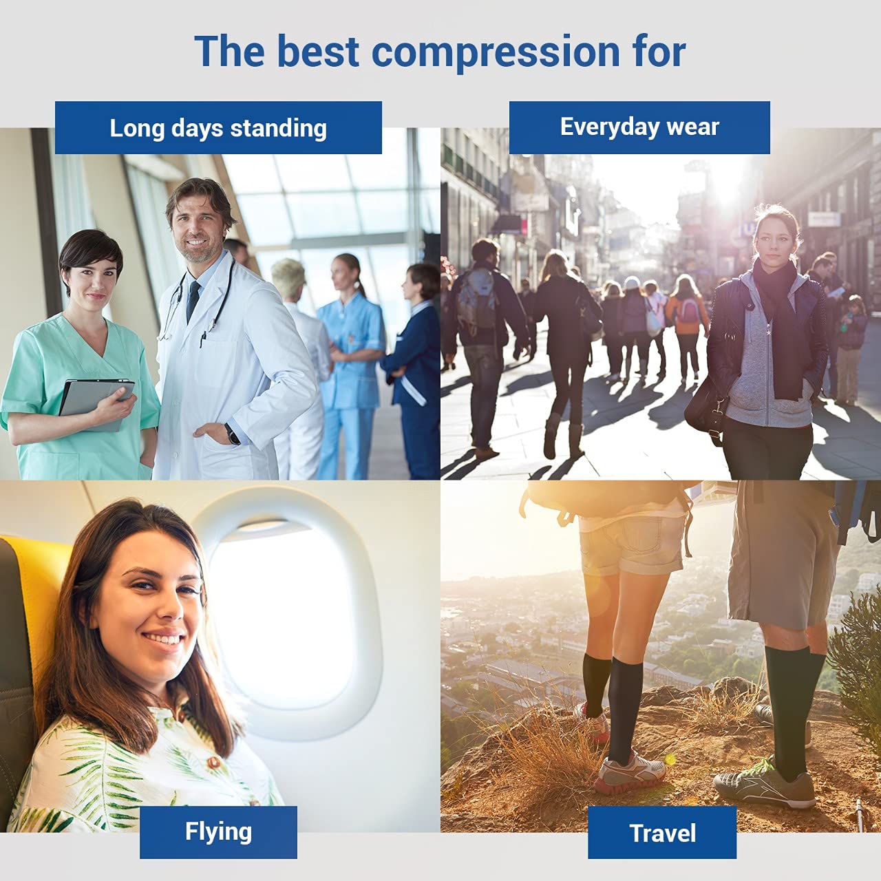 Best Knee High Compression Socks 15-20 mmHg for Women & Men - Medical Grade Support for Running, Travel & Varicose Vein Relief - Perfect for Nurses, Athletes & Long Flights