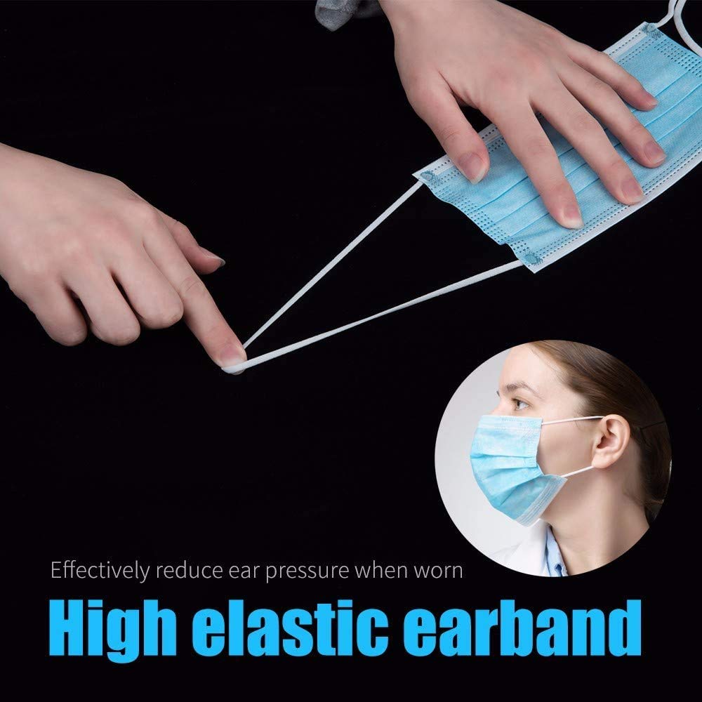 GreatDio® 3-Ply Disposable Face Masks - 25 Pack, Breathable & Comfortable Earloop Safety Masks for Daily Protection, Work, Travel & Public Safety | Non-Surgical, Universal Fit