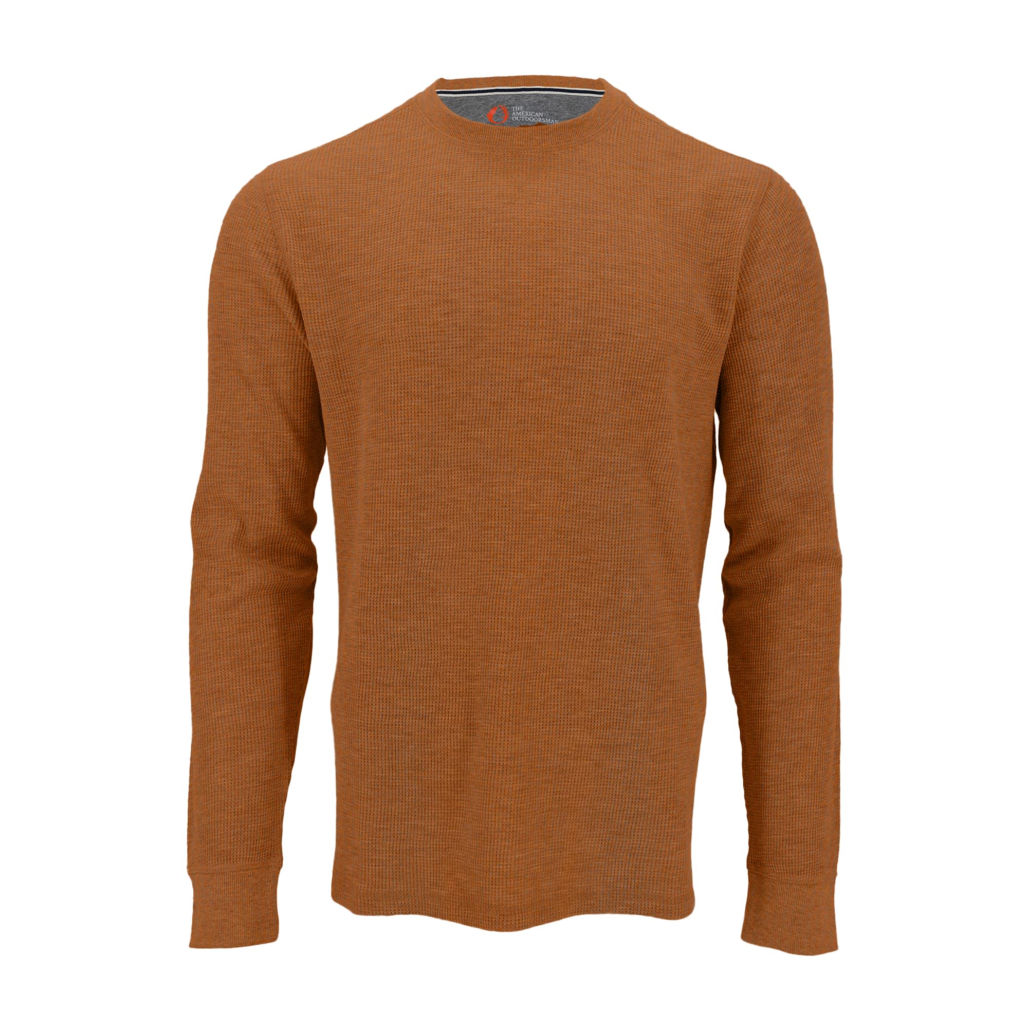Men's Long-Sleeve Thermal Waffle Knit Shirt - Warm Crew Neck Base Layer for Hiking, Camping & Outdoor Activities | American Outdoorsman