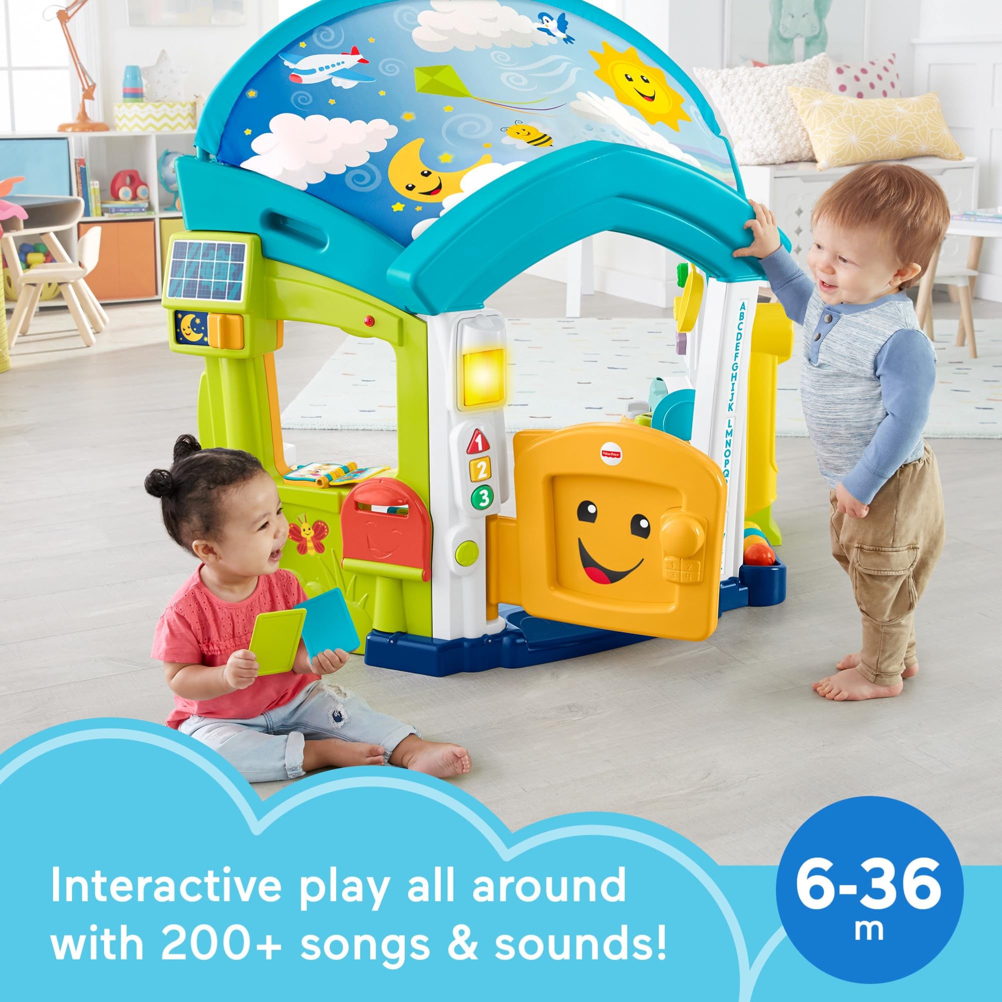 Fisher-Price Laugh & Learn Smart Learning Home Playhouse - Interactive Baby Toy with Lights, Sounds & Educational Activities for Infants & Toddlers 6+ Months (Amazon Exclusive) | Perfect for Early Learning, Indoor Play & Developmental Milestones