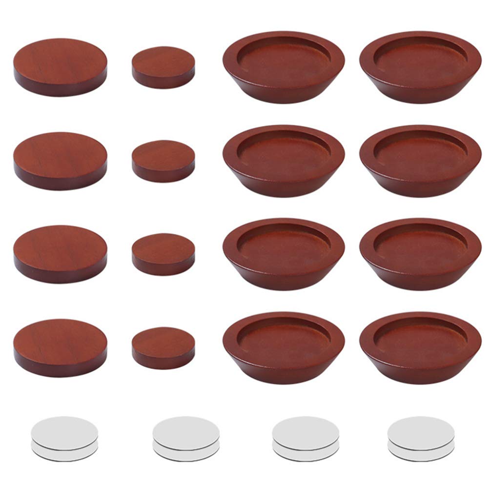 **Hemoton 24-Piece Non-Skid Furniture Pads – Round Wood Caster Cups for Hard Floors & Carpets – Heavy Duty Sofa Bed Lifter, Chair Riser & Floor Protector – Ideal for Trundle Beds, Heavy Furniture & Hardwood Floor Protection**