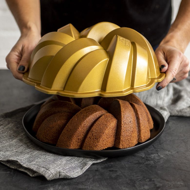 Nordic Ware 12 Cup 75th Anniversary Bundt Pan - Gold Nonstick Baking Pan for Cakes, Bread & Desserts - Perfect for Anniversary Celebrations, Holiday Baking & Family Gatherings