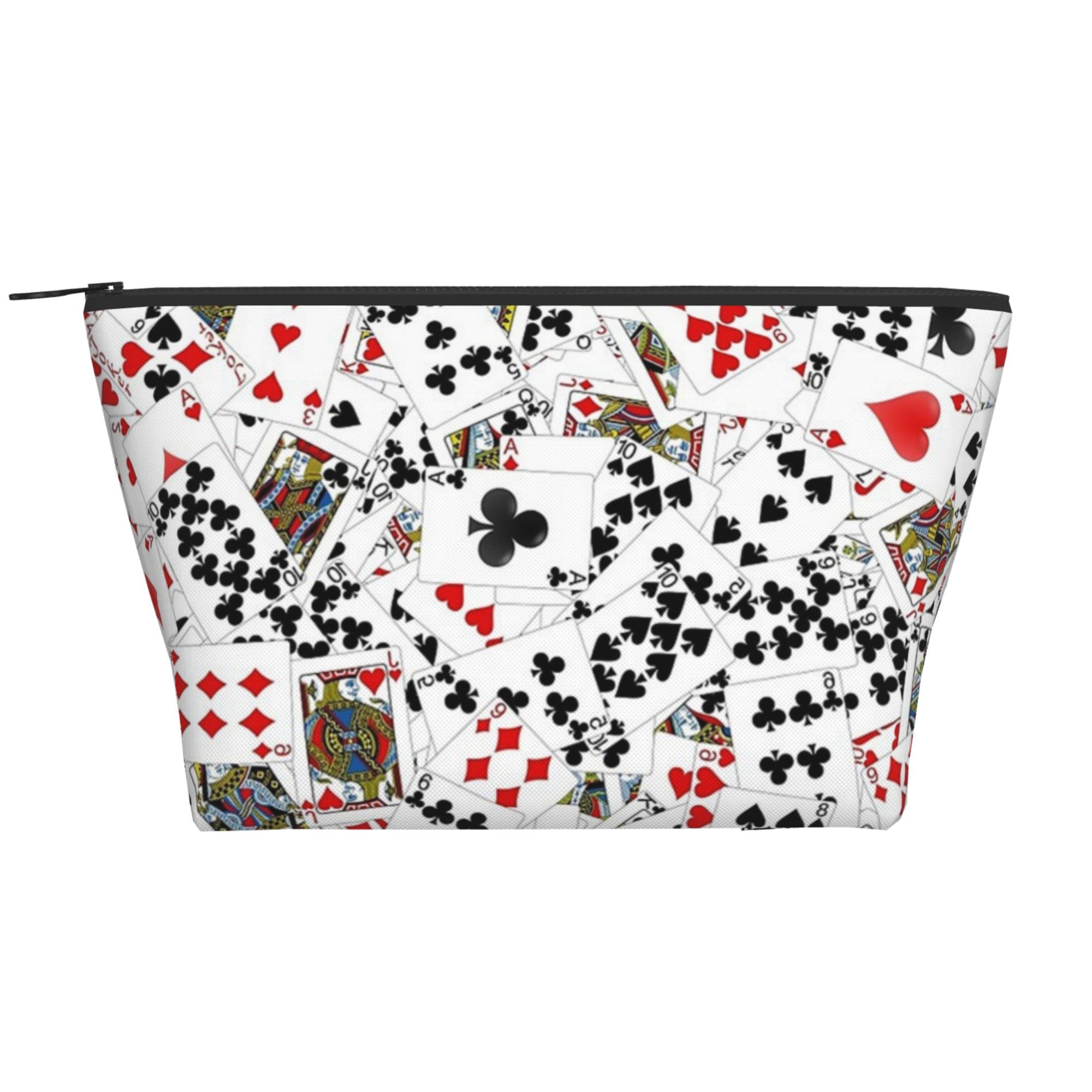 Waterproof Travel Toiletry Bag with Poker Card Design - Portable Cosmetic & Coin Organizer for Women, Girls & Boys - Durable Oxford Cloth Makeup Pouch with Zipper - Perfect for Travel, Camping & Daily Use