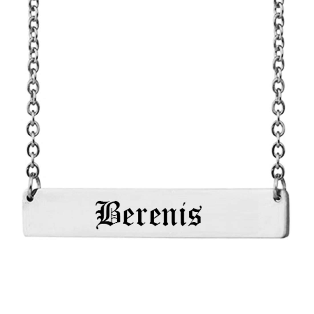 Personalized Engraved Bar Necklace - Custom Name Jewelry for Women (Berenis, Gift for Her) - Perfect for Birthdays, Anniversaries & Special Occasions