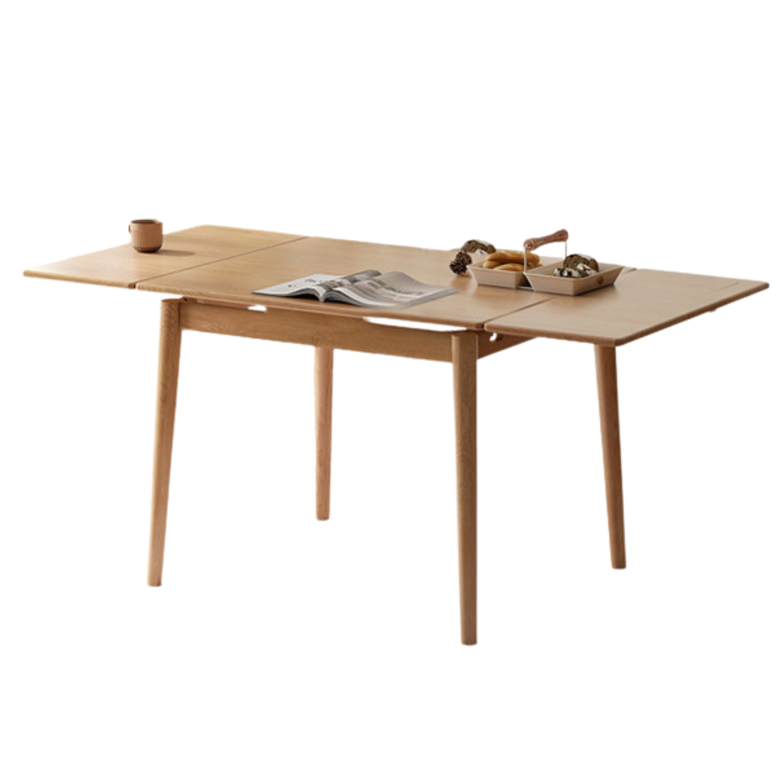 35.4-59x31.5x29.9 inch / 90-150x80x76 сm / Natural Wood Color / Telescopic dining table