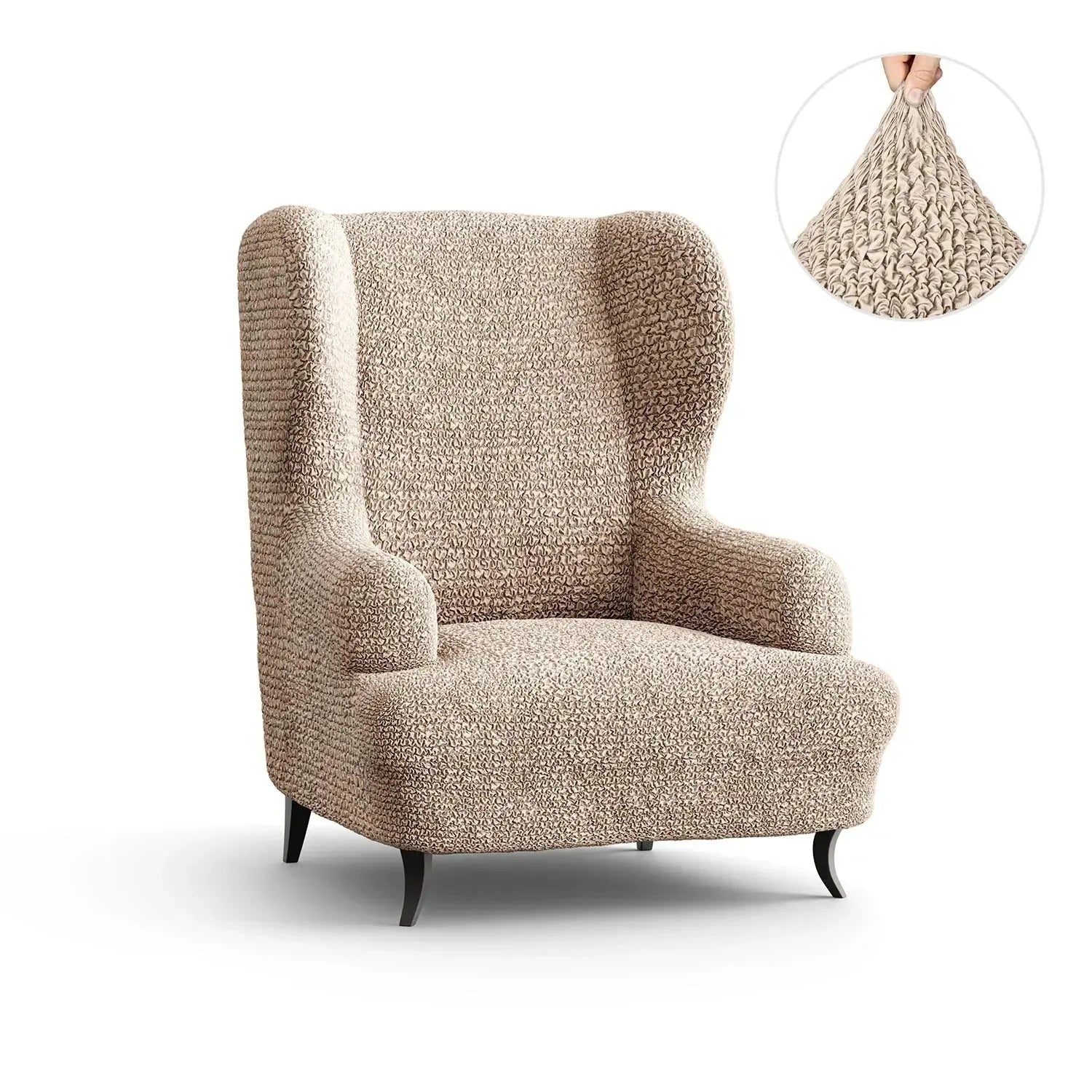 Premium Wingback Chair Slipcover - Microfiber Collection | Washable & Stretchable Furniture Protector for Living Room, Office, or Bedroom