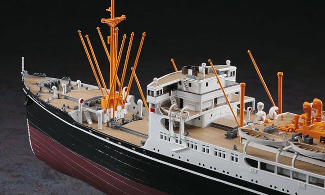 Hasegawa 1:350 Scale N.Y.K Line Hikawamaru Ship Model Kit - Perfect for Collectors, History Enthusiasts & Scale Model Builders