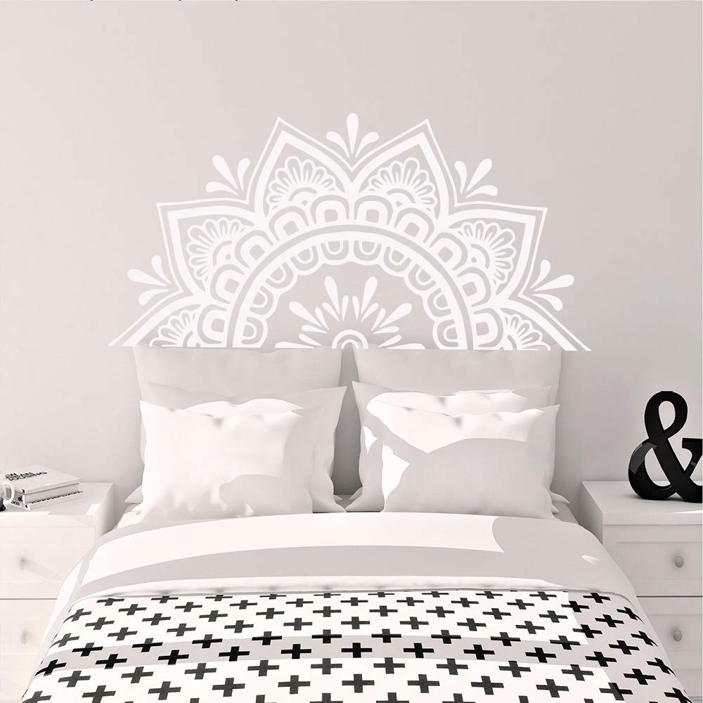 Half Mandala Wall Decals - Removable Vinyl Stickers for Home Decor, Living Room & Bedroom Wall Art - Perfect for Boho, Meditation Spaces & Nursery Murals