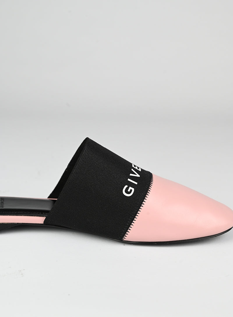 Givenchy Women's Mules - Flat Shoes in Pink & Black | Size 37 | Comfortable Slip-Ons for Casual Wear & Office Outfits