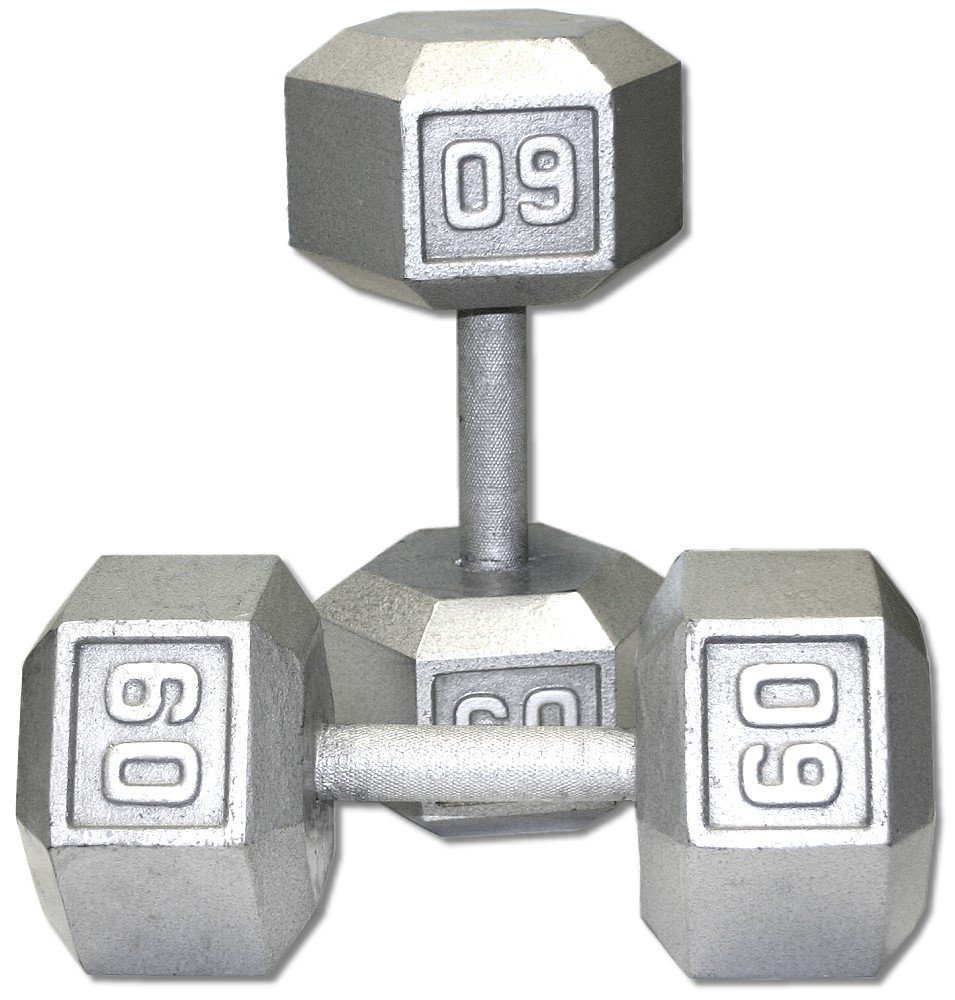 60 Lb. Cast Iron Hex Dumbbell Set - Heavy Duty Workout Weights for Strength Training, Home Gym & CrossFit | Perfect for Weightlifting, Muscle Building & Fitness Routines
