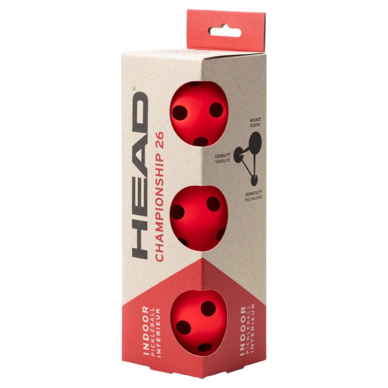 HEAD Championship Indoor Pickleballs - 3 Pack (26) | Premium Performance for Tournaments & Recreational Play | Perfect for Indoor Courts & Training Sessions