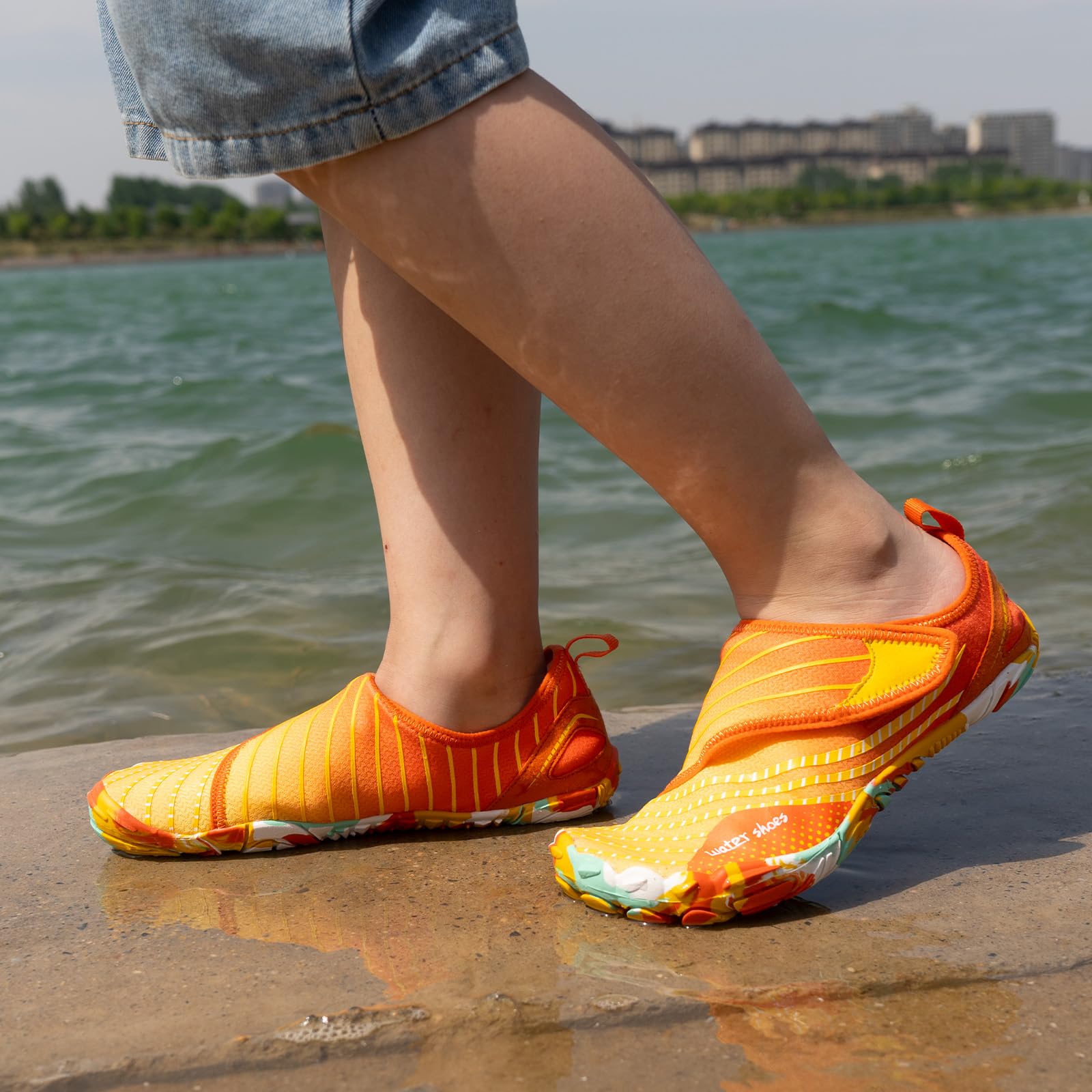 AoSiFu Kids Water Shoes for Boys & Girls - Quick Dry Aqua Socks for Beach, Pool & Sports - Lightweight Barefoot Swim Shoes (Toddler/Little Kid/Big Kid) - Perfect for Swimming, Surfing & Water Activities