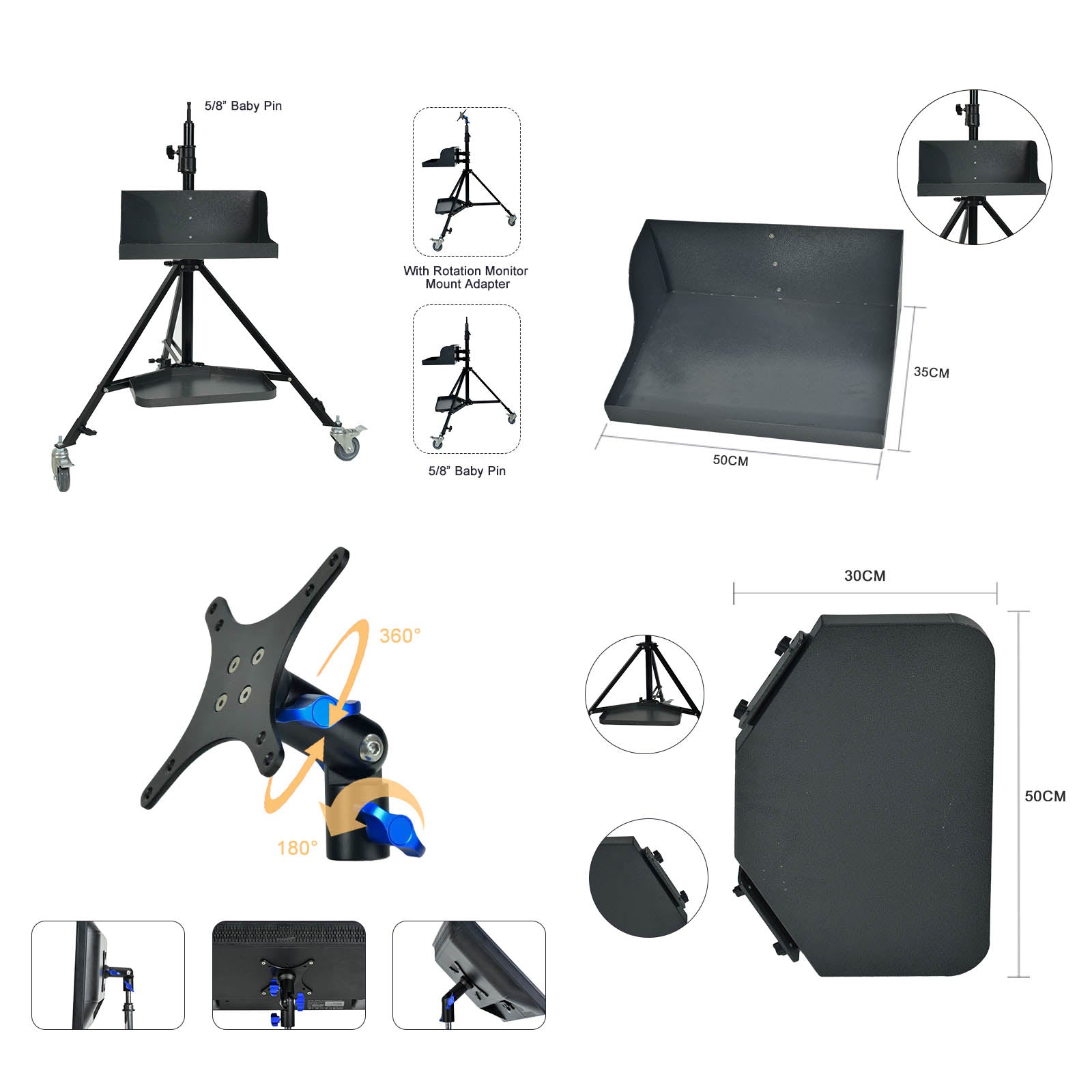 Multifunctional Professional Wheeled Workstation Stand - Adjustable Mobile Office Cart with Locking Wheels for Home Office, Workshop & Industrial Use