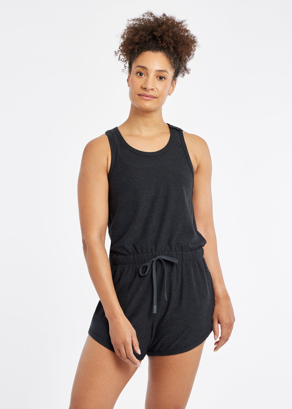 Lux Racerback Romper for Women - Stretchy Jumpsuit with Pockets | Casual Summer Outfit, Beach Cover Up, Lounge Wear, Night Out Dress