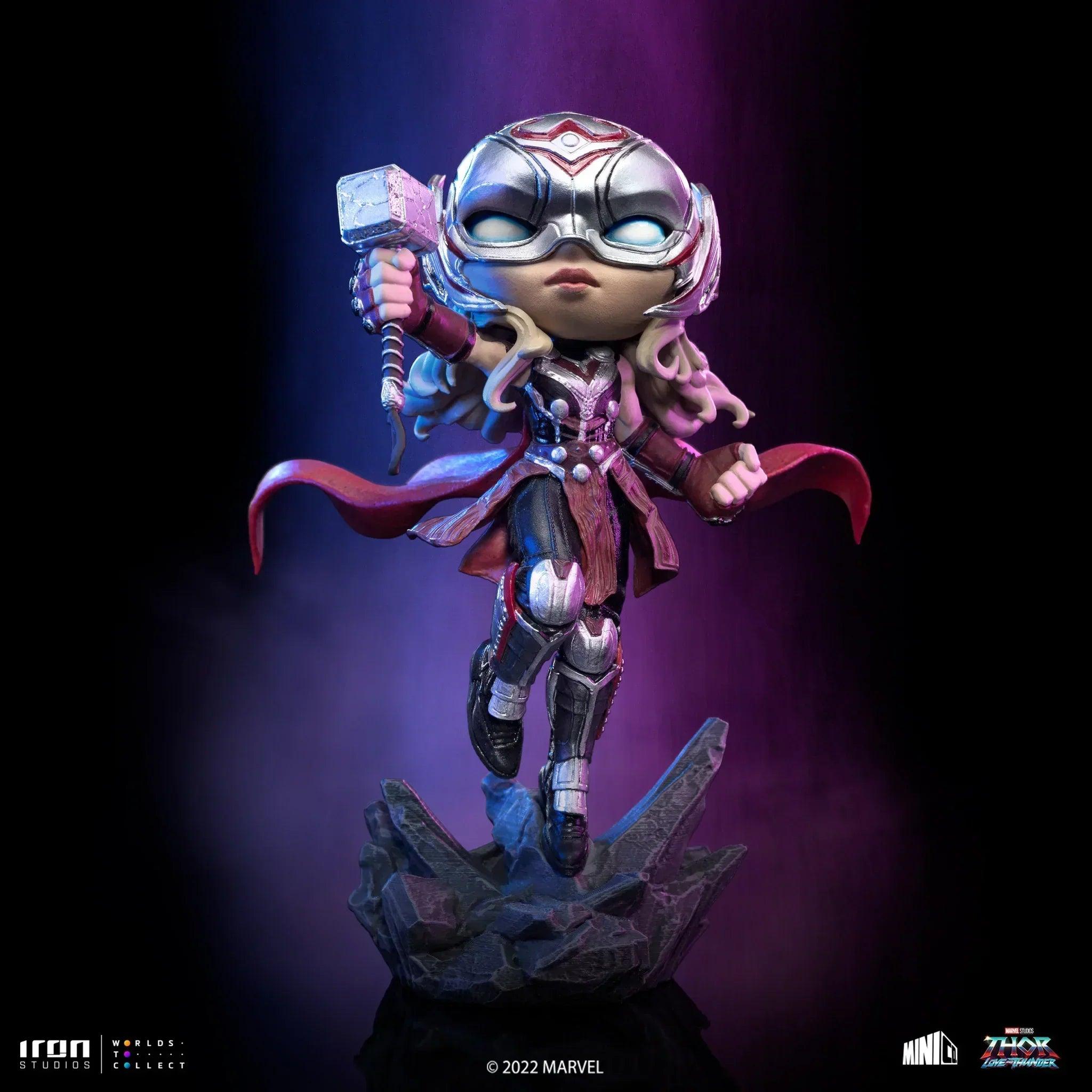 Iron Studios Thor: Love and Thunder Mighty Thor Jane Foster MiniCo Figure - Collectible Marvel Superhero Statue for Display & Gifts