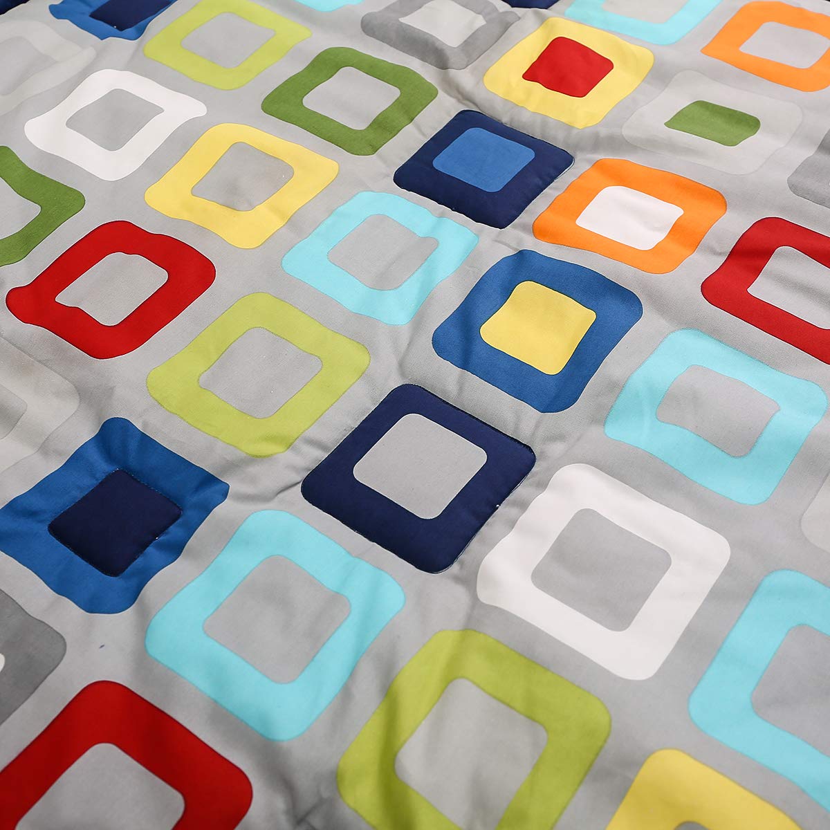 2 PCs Navy Blue Geometric Nursery Crib Bedding Set - Quilt & Fitted Sheet for Baby Boys - Modern Geometric Pattern Cot Bedding - Perfect for Newborns, Infants & Toddlers - Ideal for Nurseries, Daycares & Baby Showers