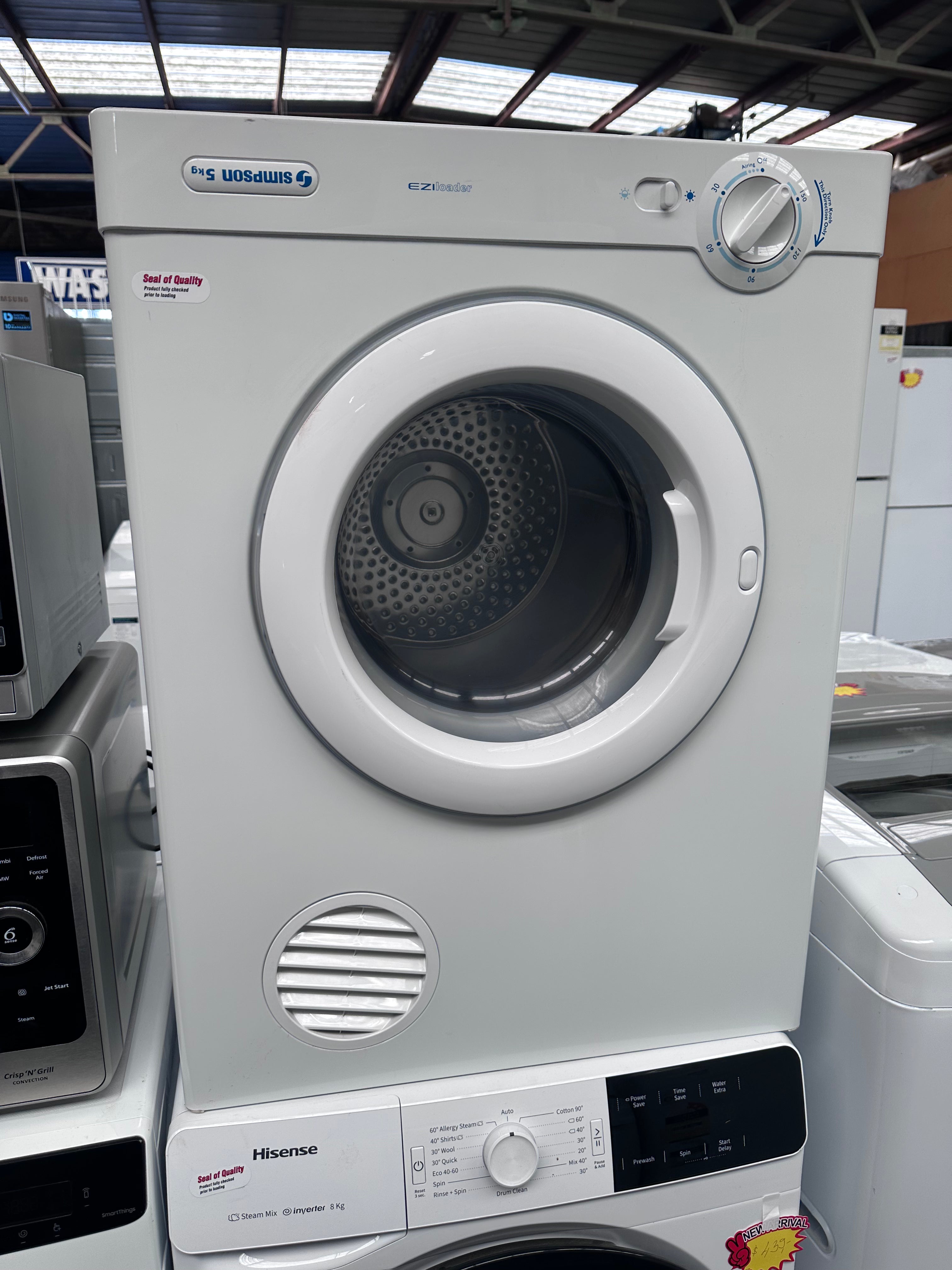 Refurbished Simpson 5kg Compact Clothes Dryer - Energy Efficient Laundry Solution for Apartments, Dorms & Small Spaces