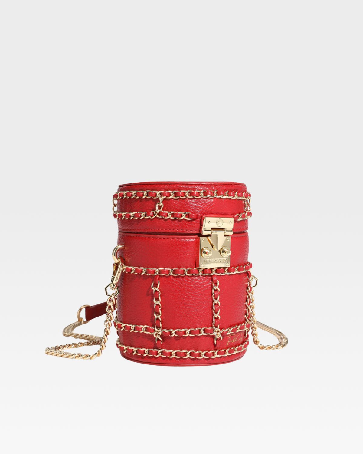 Stylish Red Leather Evening Mini Barrel Bag for Women - Perfect for Parties, Dates & Night Out Accessories