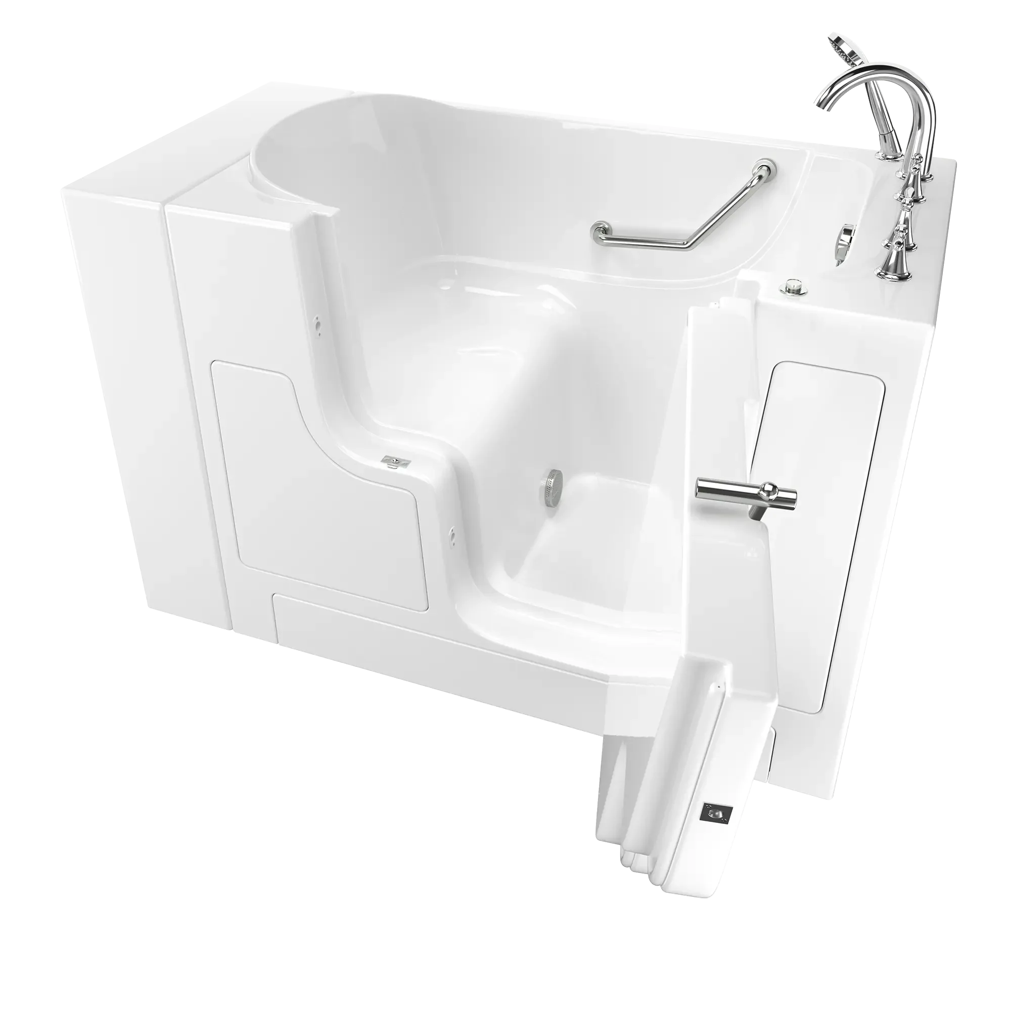 30 x 52 Inch Gelcoat Walk-In Bathtub with Soaker System - Right Hand Drain & Faucet Included | Non-Slip Safety Tub for Elderly & Mobility Needs | Perfect for Home Accessibility & Relaxation