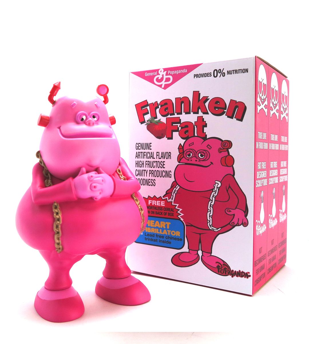 Franken Fat Ron English Designer Collectible Art Toy - Limited Edition Vinyl Figure for Pop Art Enthusiasts & Collectors | Perfect for Home Display, Office Decor, and Gift Giving