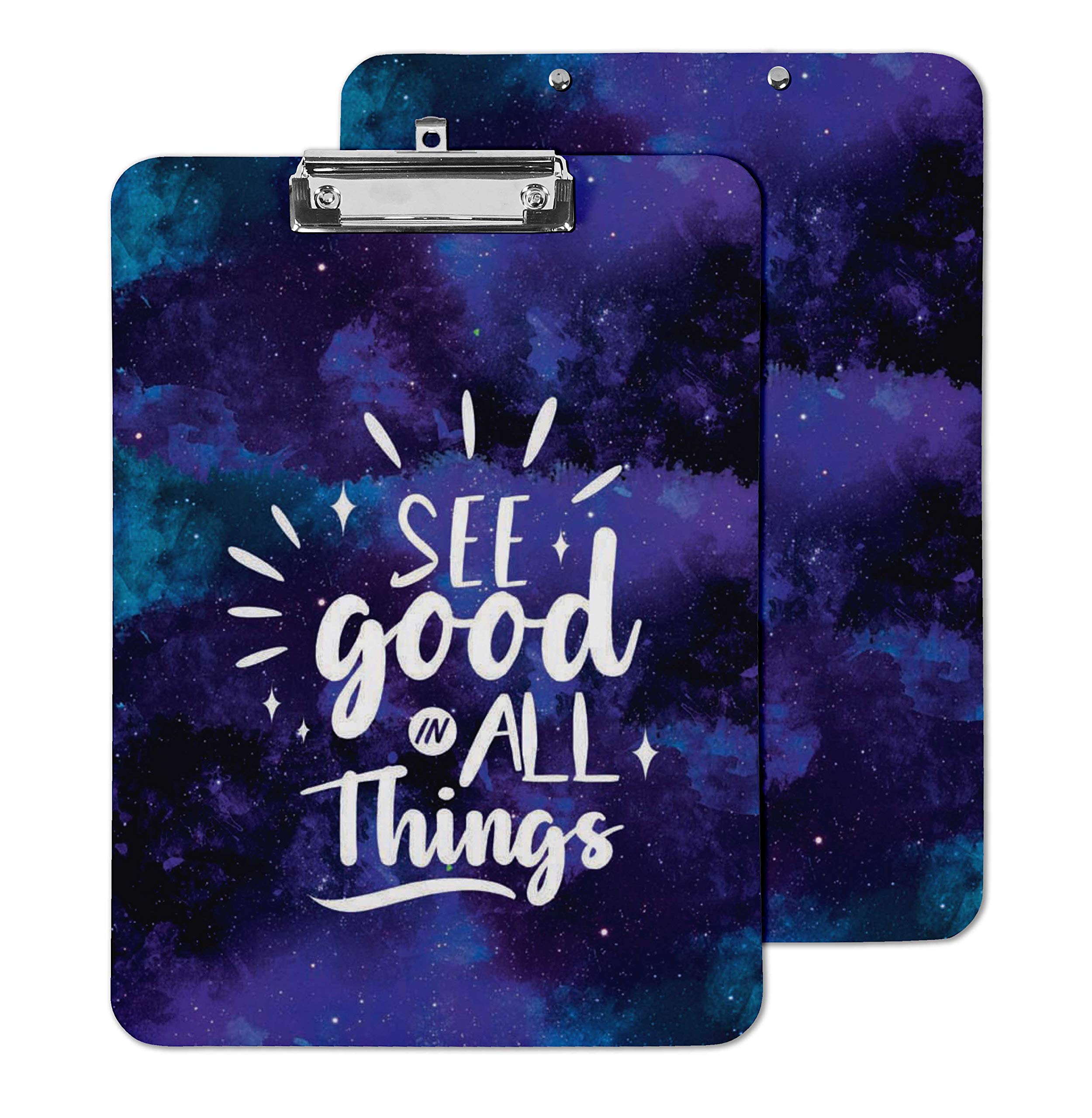 Double Sided Dry Erase Clipboard 9x15 - Free Marker & Duster for Office & School