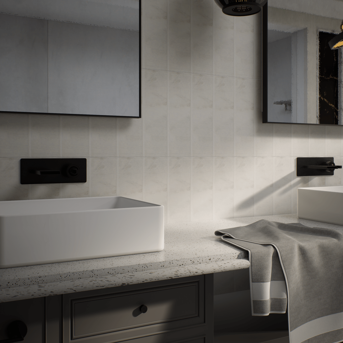 3 X 13 Inch Bellina Grey Matte Glazed Ceramic Bullnose Tile - Perfect for Kitchen Backsplash, Bathroom Walls & Shower Surrounds